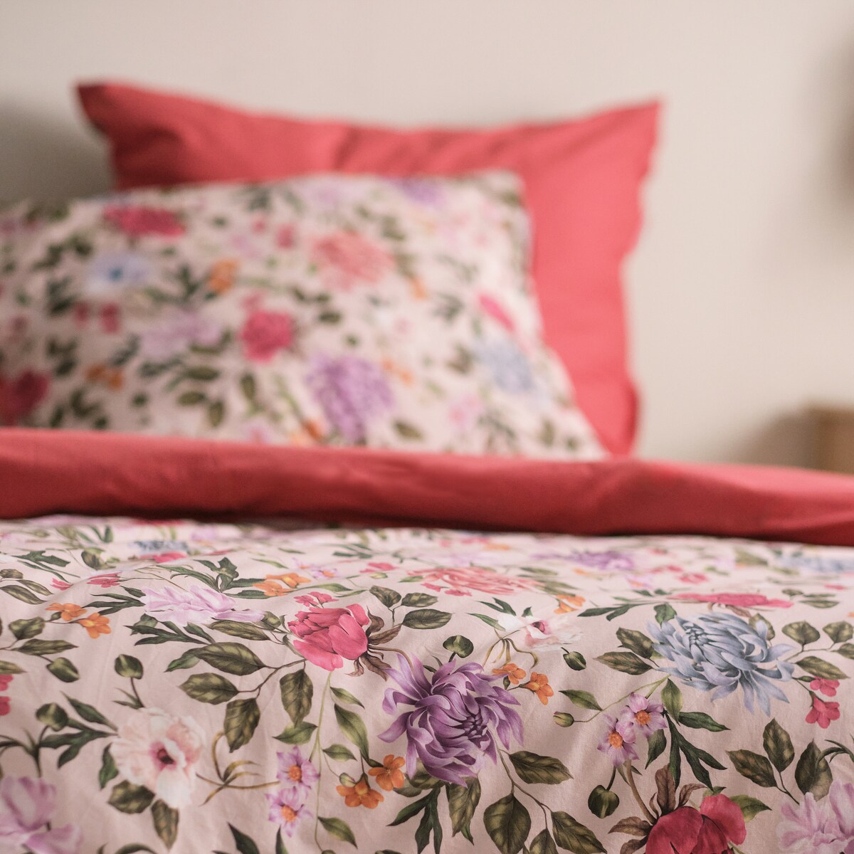 Pościel Bawełniana Tenebrosa 140x200 cm z motywem kwiatowym