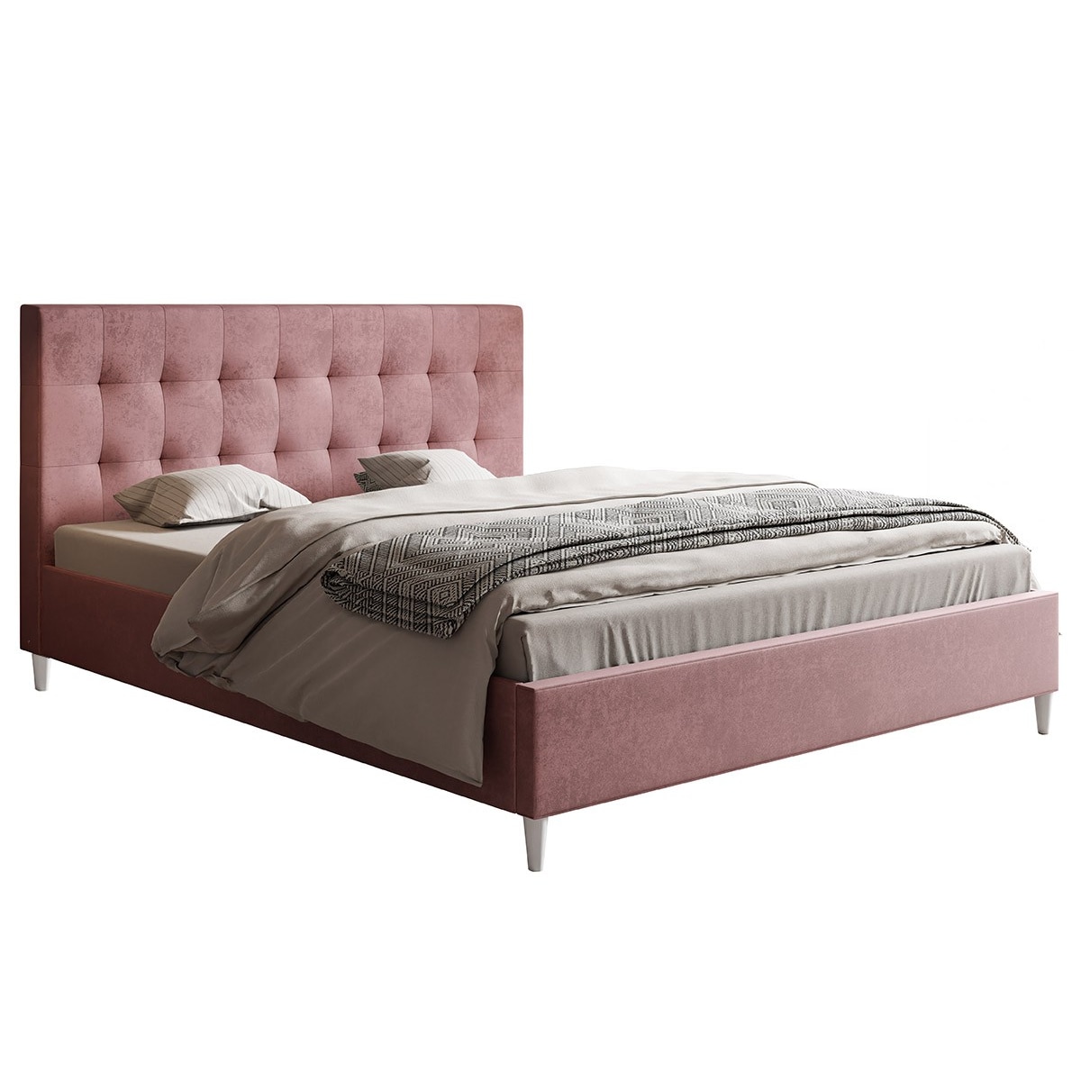Łóżko tapicerowane 140x200 LUXO 4 do pokoju młodzieżowego- różowe