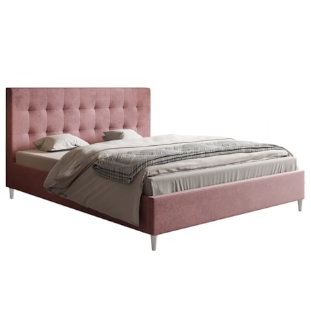 Łóżko tapicerowane 140x200 LUXO 4 do pokoju młodzieżowego- różowe