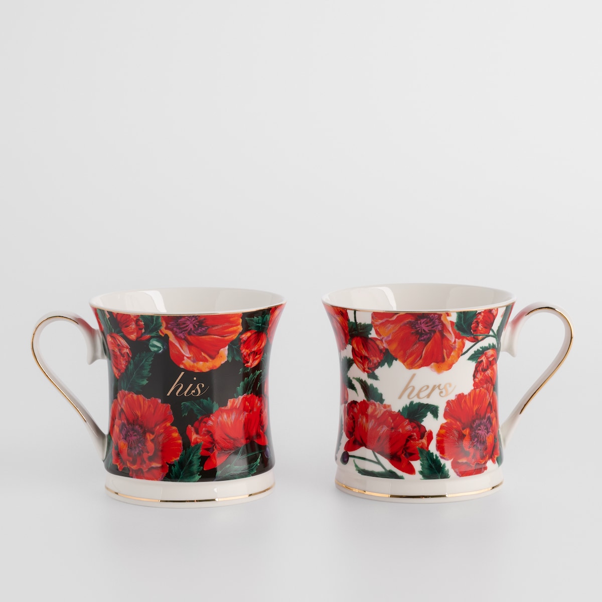 Komplet Kubków Casinos z motywem kwiatowym