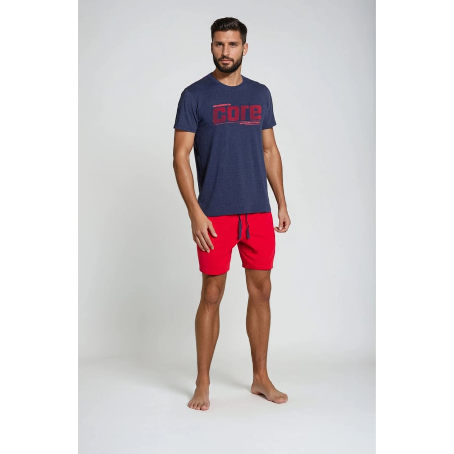 Piżama Oxford 38285-59X Granatowo-Czerwona Granatowo-Czerwony, XXL