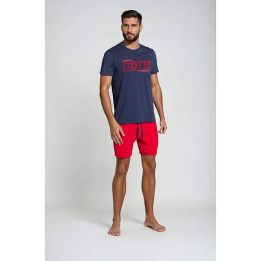 Piżama Oxford 38285-59X Granatowo-Czerwona Granatowo-Czerwony, XXL