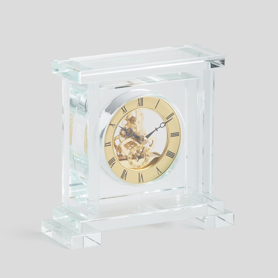 elegancki zegar stojący ze szkła kryształowego hardy