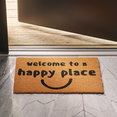 Wycieraczka Happy 40x60 cm z napisami