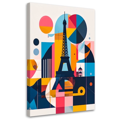 Obraz do salonu sypialni biura, Paryż Wieża Eiffla w stylu Bauhaus 80x120