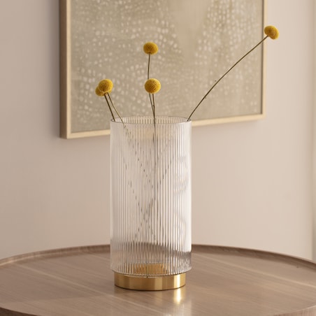 Wazon Szklany ze Złotą Podstawą Sublia