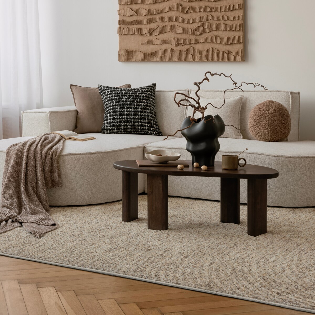 Dywan Nowoczesny Blanca 160x230 cm Popcorn Brązowy