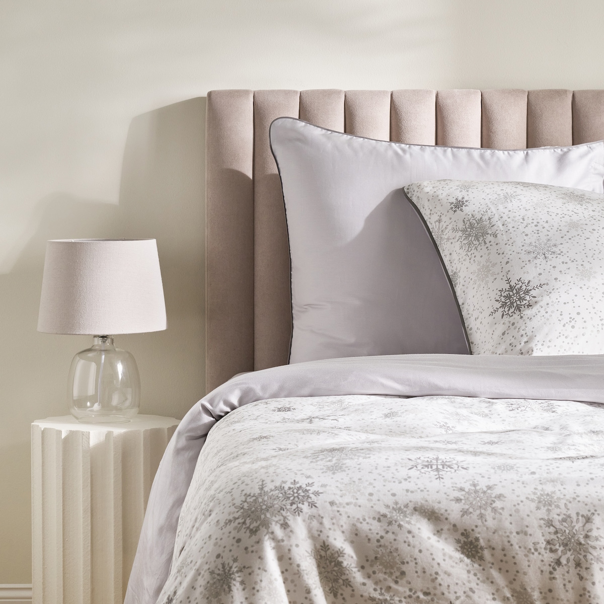 Pościel z bawełny satynowej z lamówką Snowf 200x220 cm