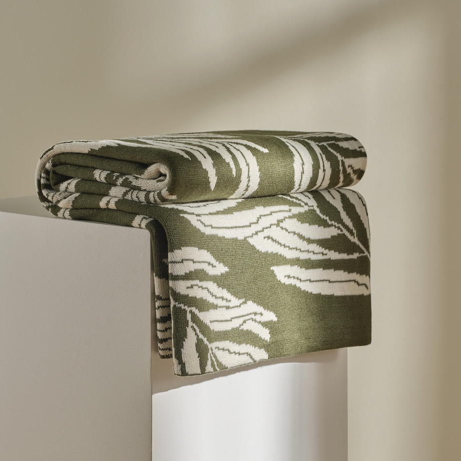 Koc Listia 130x170 cm z motywem liściastym