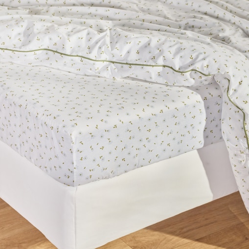 Prześcieradło bawełniane z gumką Avis 180x200 cm z wzorem kwiatowym