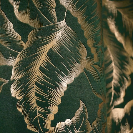 Zasłona Welwetowa Foglare 140x280 cm z motywem liściastym