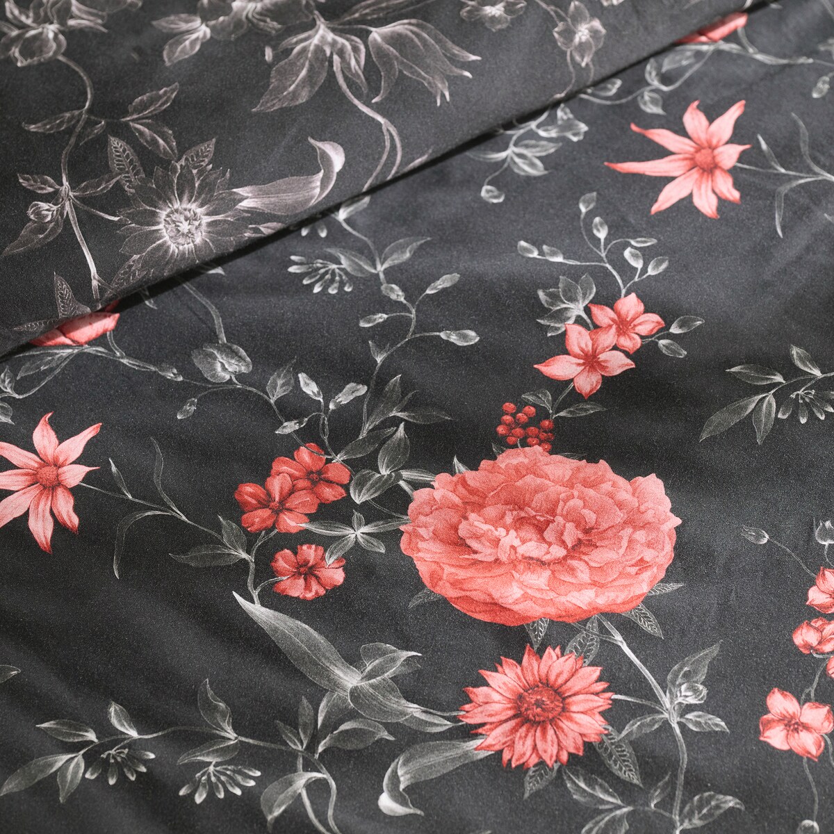 Pościel z bawełny satynowej Cosmina 160x200 cm z motywem kwiatowym