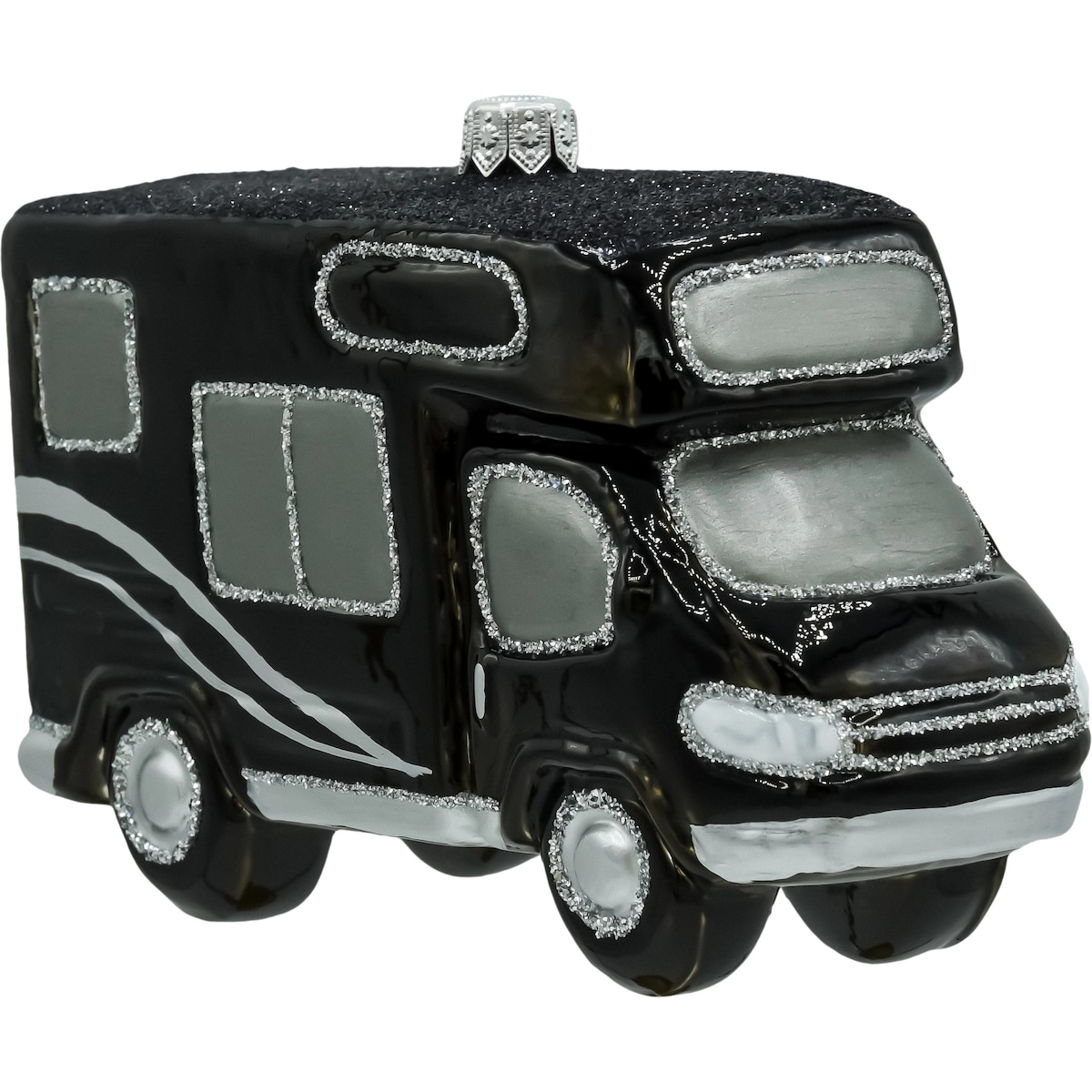 Bombka choinkowa: Samochód kempingowy kamper: czarny