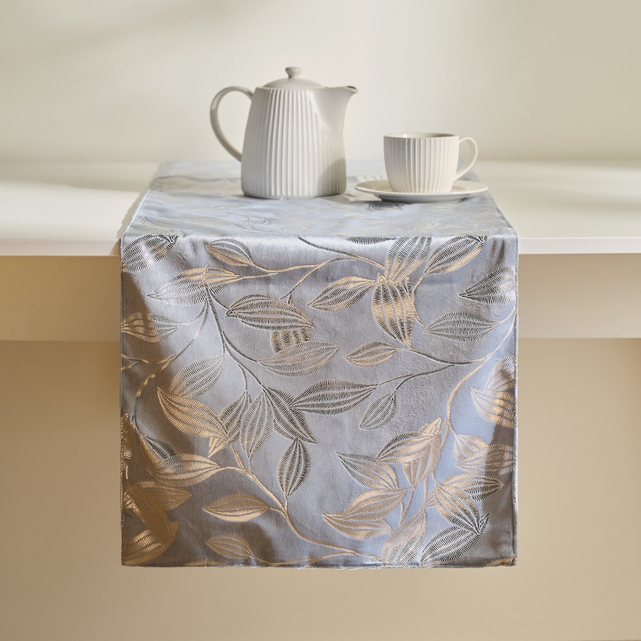 Bieżnik Blomstela 40x180 cm z motywem roślinnym