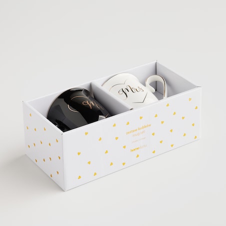 Komplet kubków dla pary Romancer z motywem serc