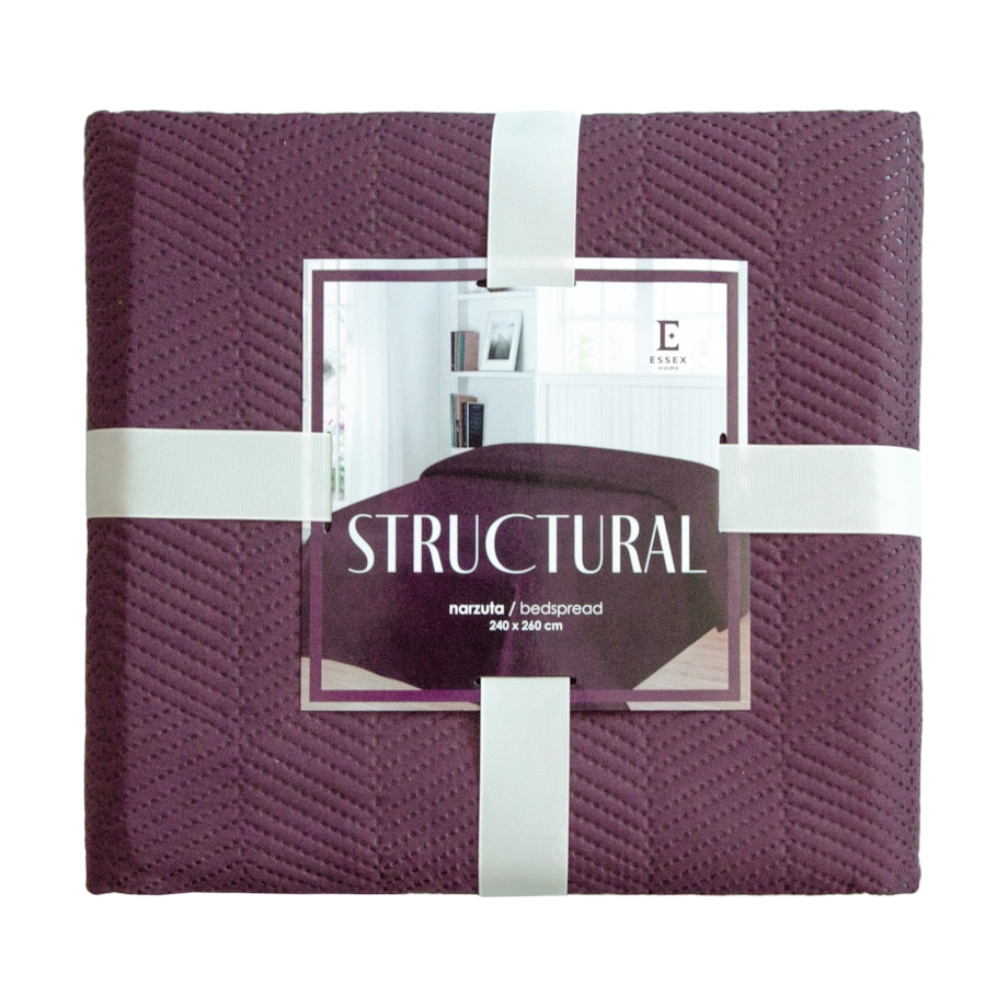 Jednokolorowa narzuta na łóżko Structural 200x220 cm