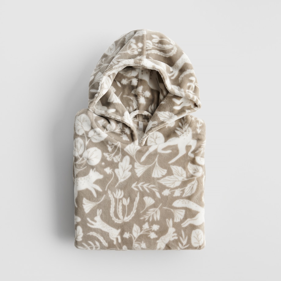 Ponczo Misne z motywem zwierząt leśnych