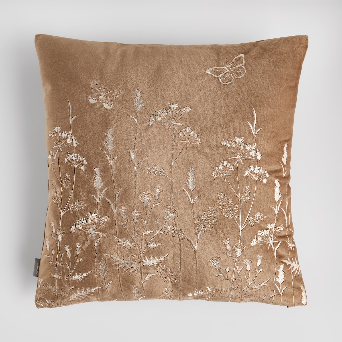 Poszewka Haftowana Lomka 45x45 cm z motywem roślinnym