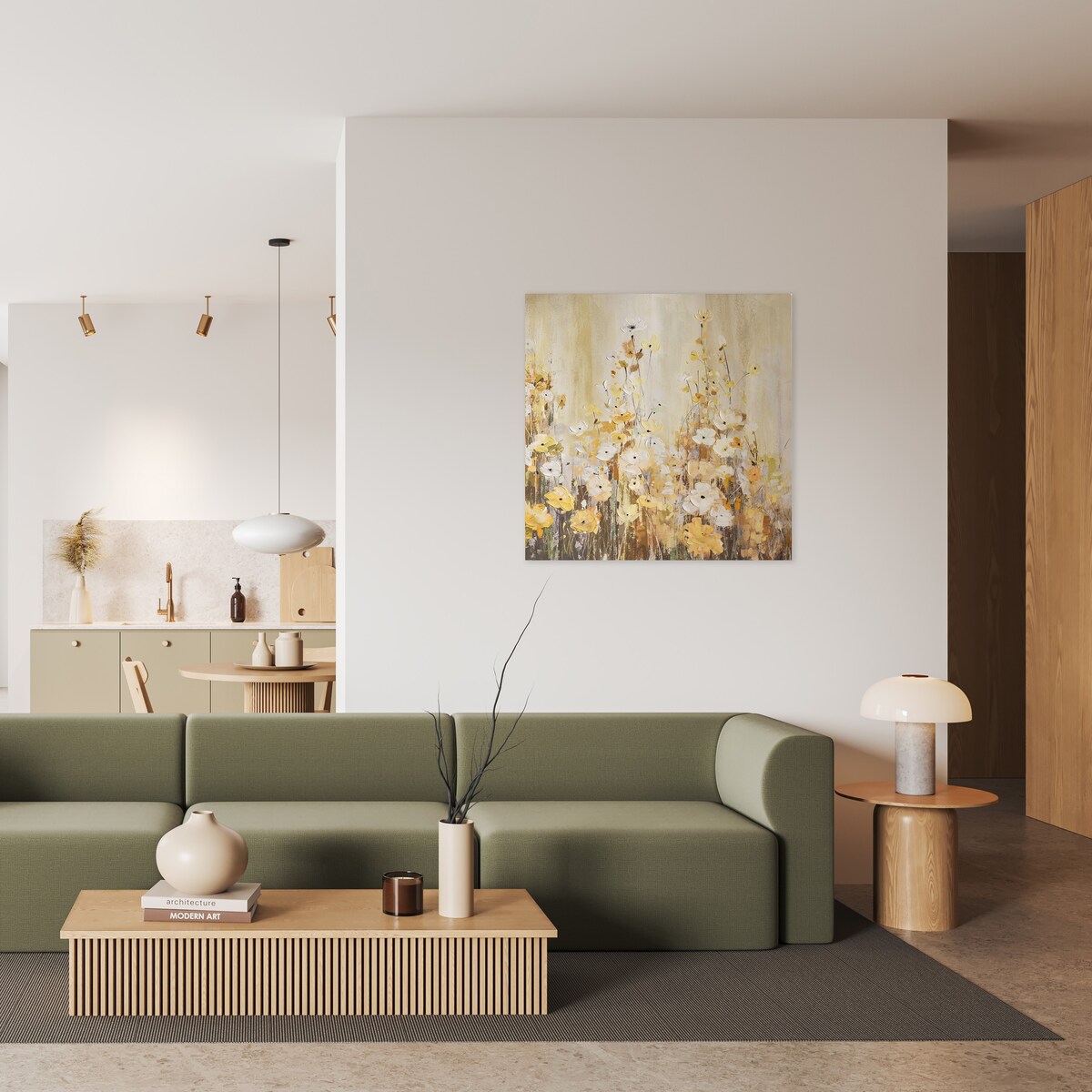 Ręcznie zdobiony obraz Lozanna z motywem kwiatowym