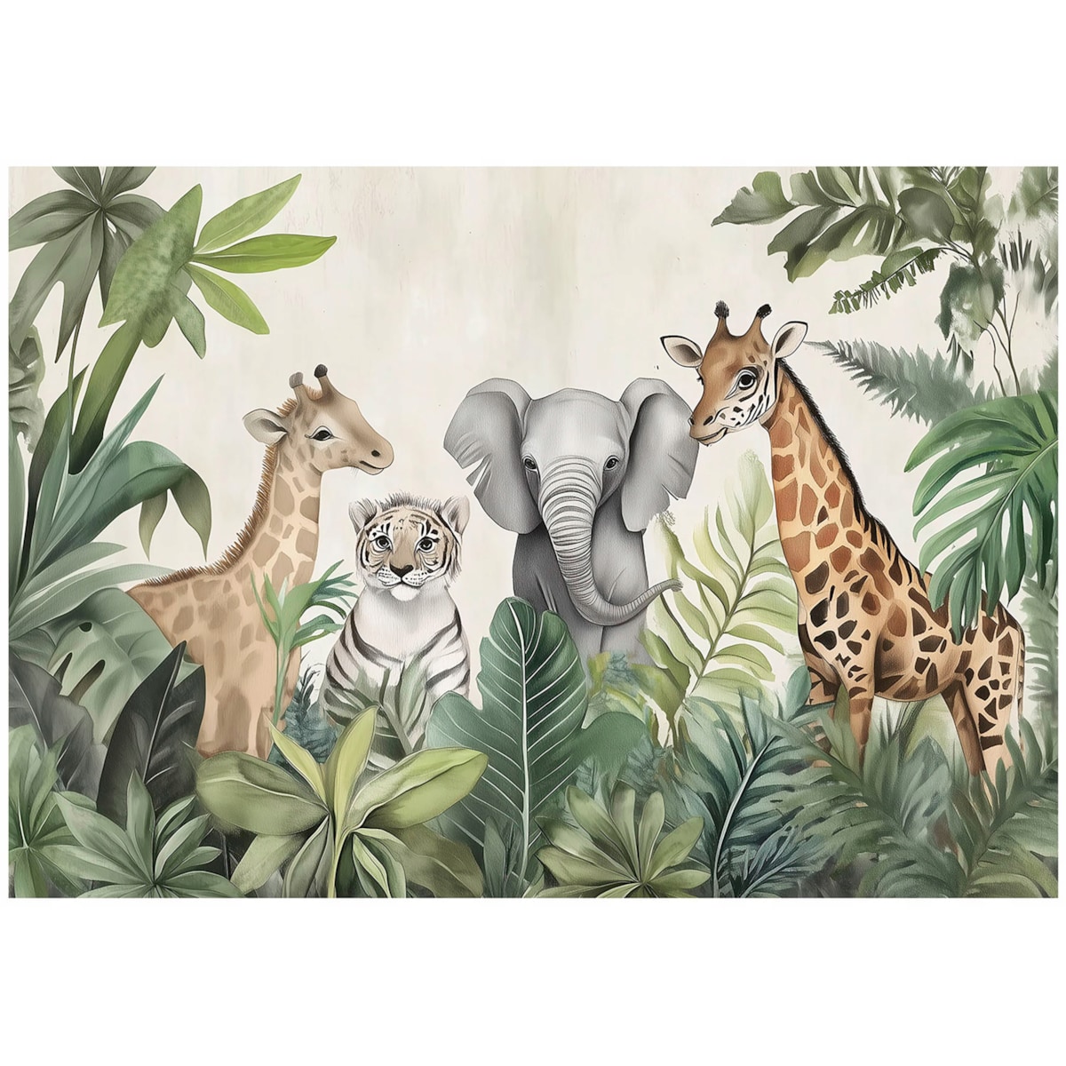 Fototapeta Dla Dzieci Na Flizelinie Dżungla Słoń Zielony 400x280