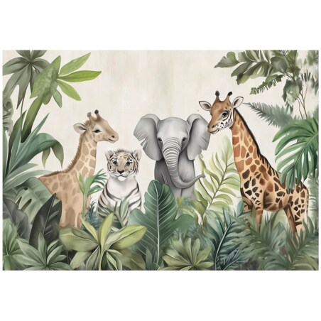 Fototapeta Dla Dzieci Na Flizelinie Dżungla Słoń Zielony 400x280