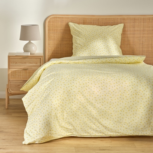 Pościel bawełniana z lamówką Avis 140x200 cm z motywem kwiatowym