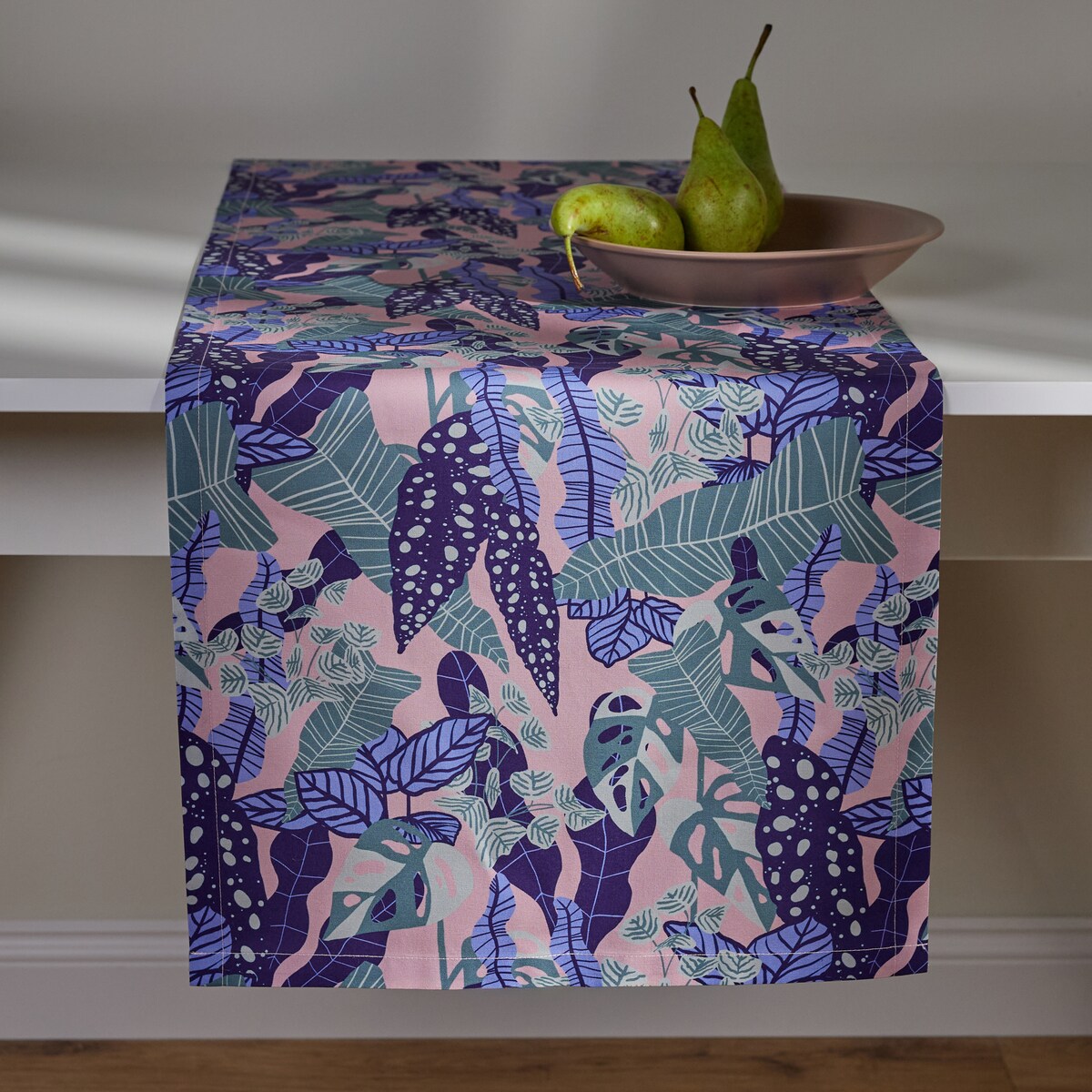 Bieżnik Drukowany Hazel 40x180 cm z motywem roślinnym