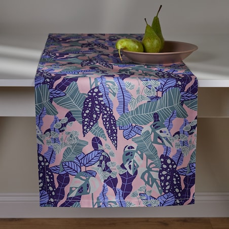 Bieżnik Drukowany Hazel 40x180 cm z motywem roślinnym