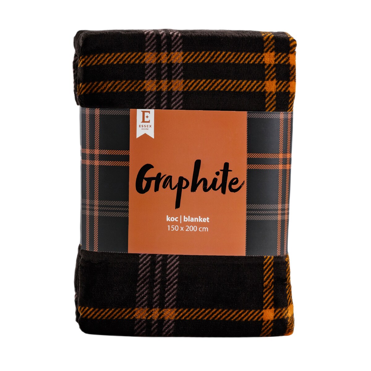 Drukowany koc Graphite 150x200 cm