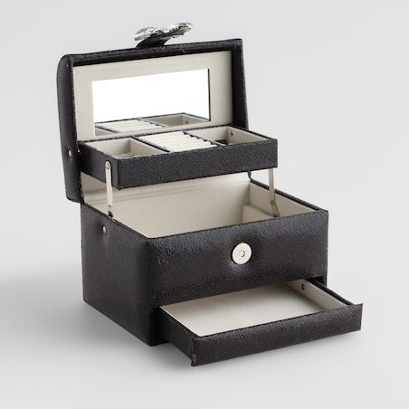 Szkatułka z lustrem, szufladkami i przegródkami Lara 18x14 cm