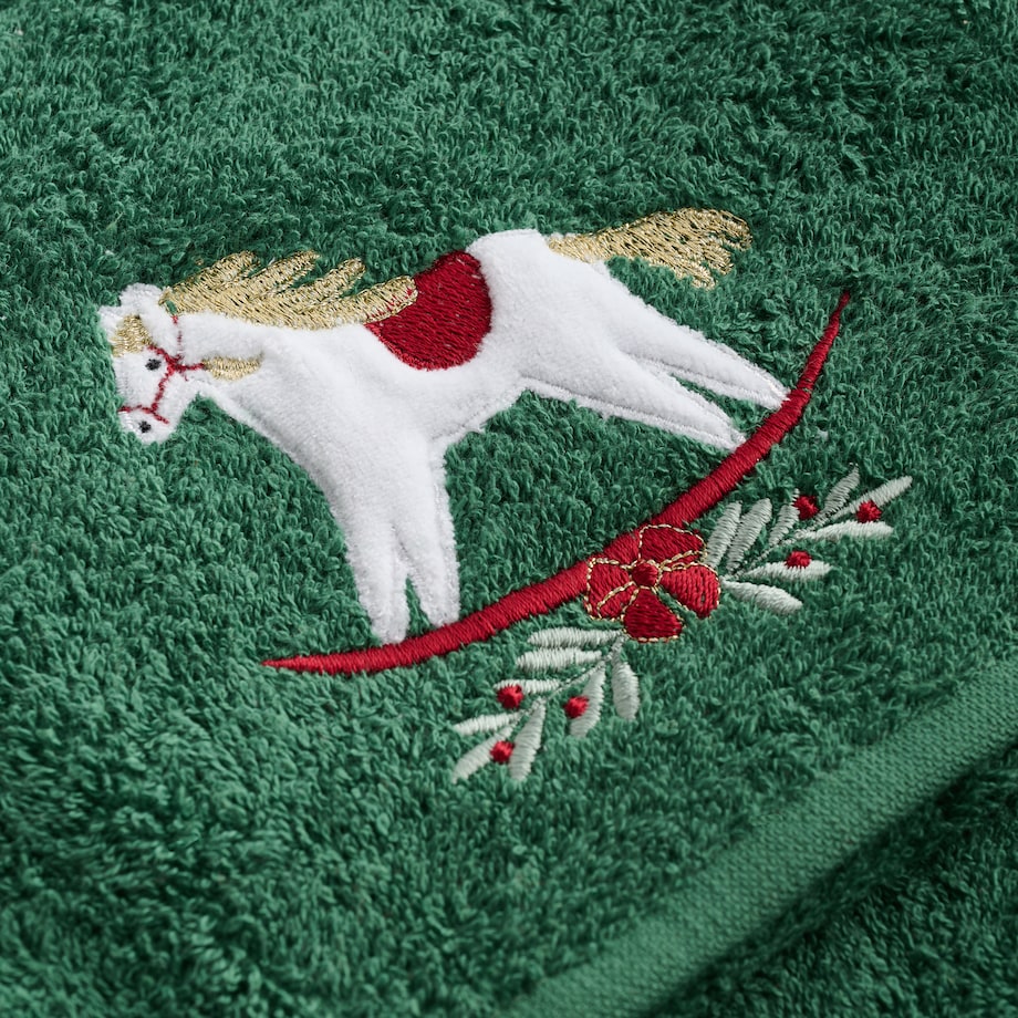 Komplet ręczników dekoracyjnych do twarzy lub rąk 2szt Nutpatcher 30x50 cm z motywem dziadka do orzechów