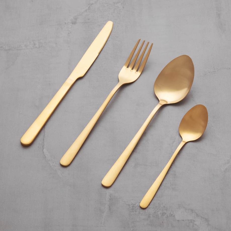 Komplet złotych sztućców Finne 24 szt.
