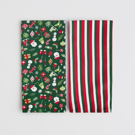 Komplet Ścierek Festio 45x65 cm z motywem mikołaja