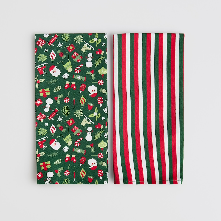 Komplet Ścierek Festio 45x65 cm z motywem mikołaja