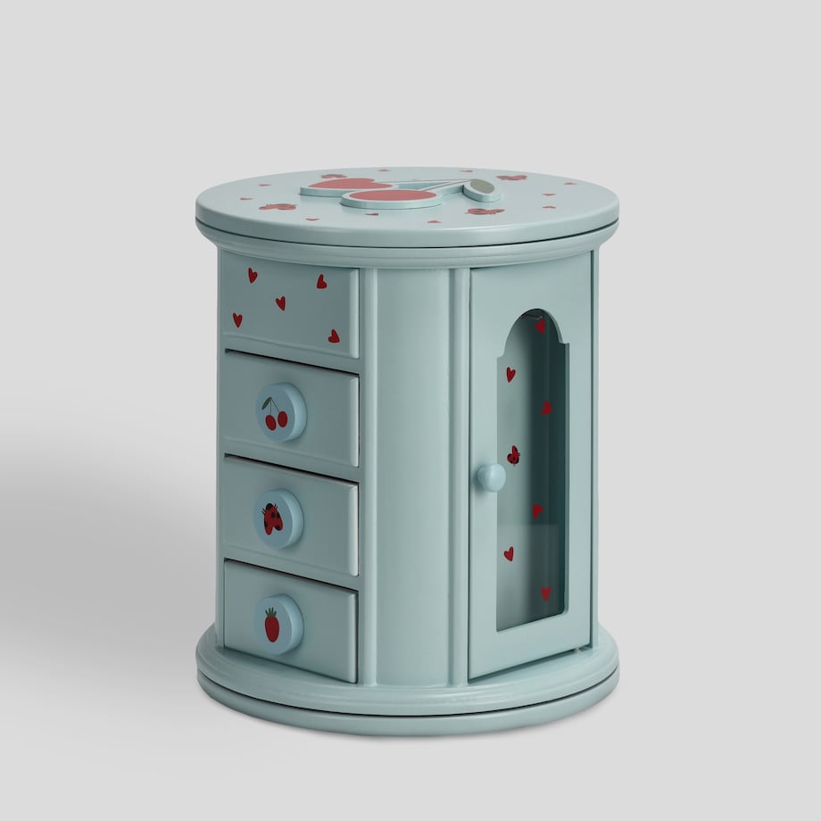 Dziecięca szkatułka na biżuterię z motywem wisienek