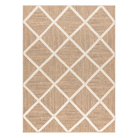 Dywan SPARK 0708A beż / krem - Kratka, romby 80x150 cm