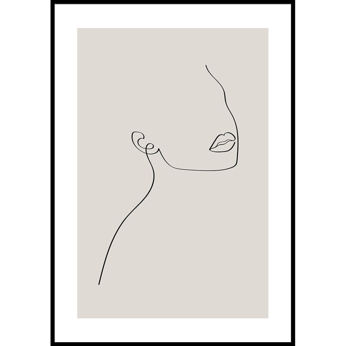 plakat line art ona beż 30x40 cm