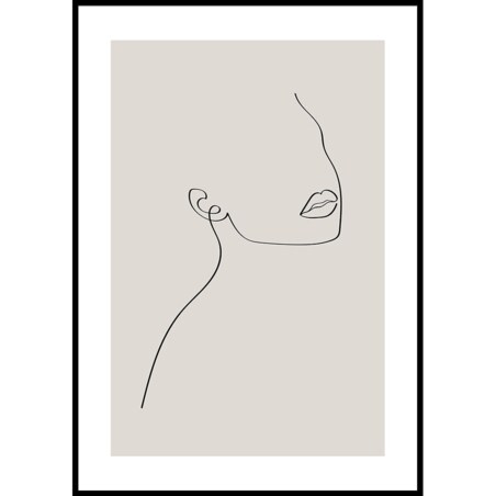plakat line art ona beż 30x40 cm