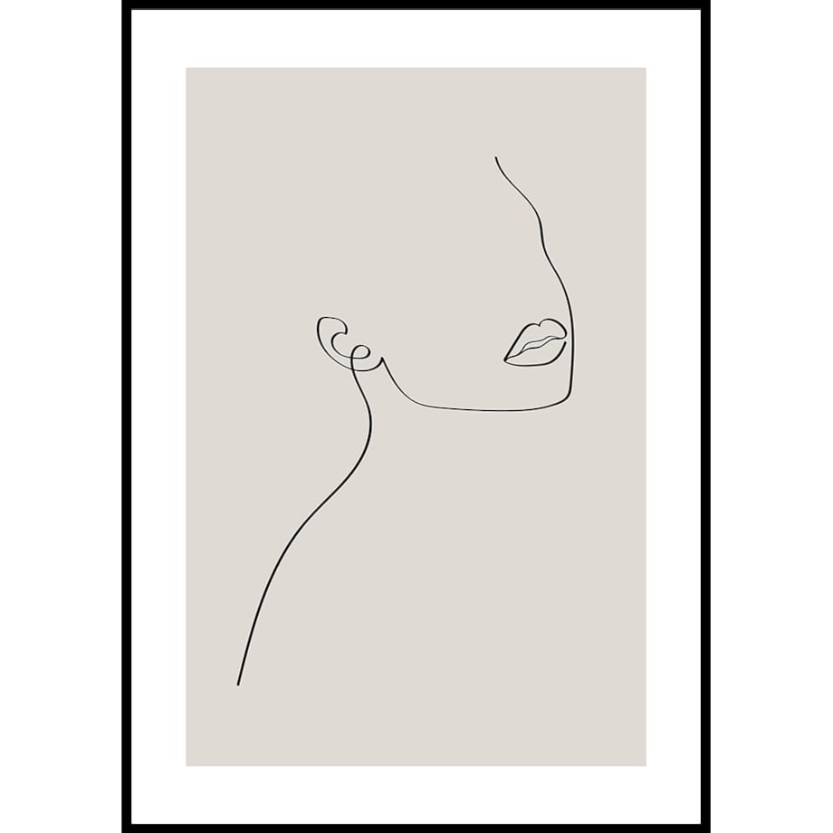plakat line art ona beż 30x40 cm