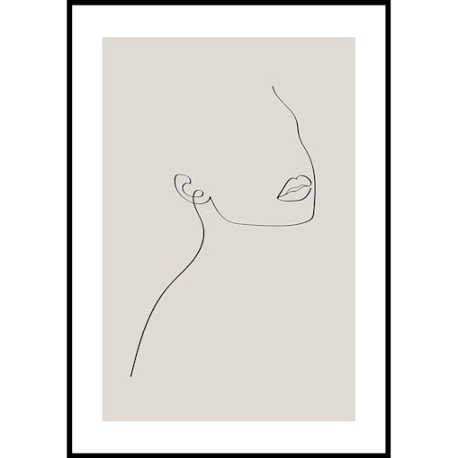 plakat line art ona beż 30x40 cm