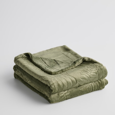 Koc Fernico 150x200 cm z motywem liściastym