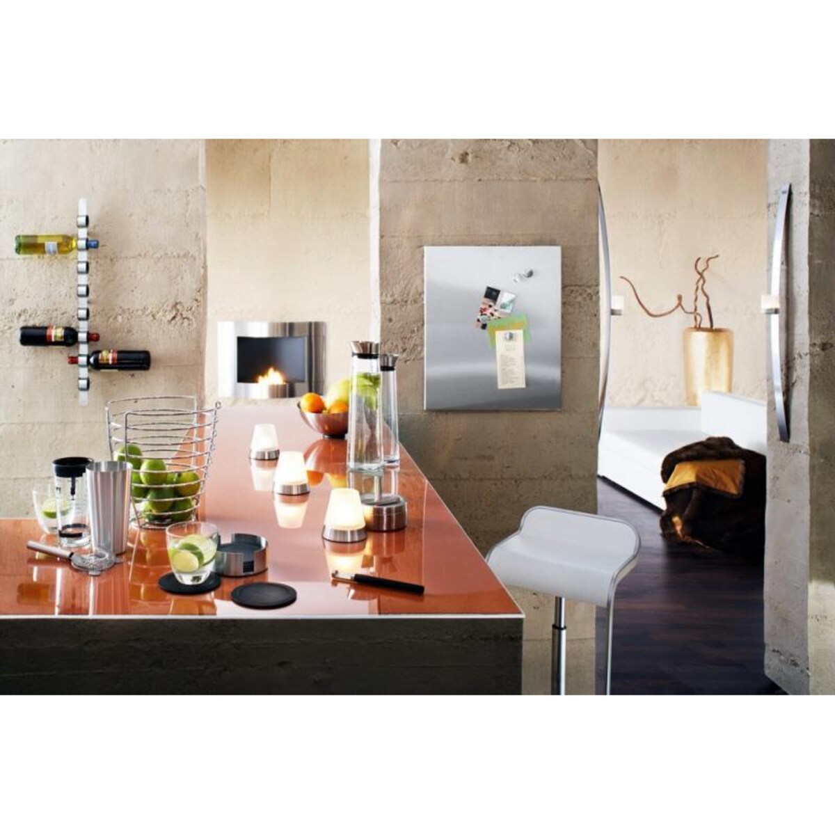 Shaker LOUNGE stal matowa, szkło, 500 ml, 29 cm home&you