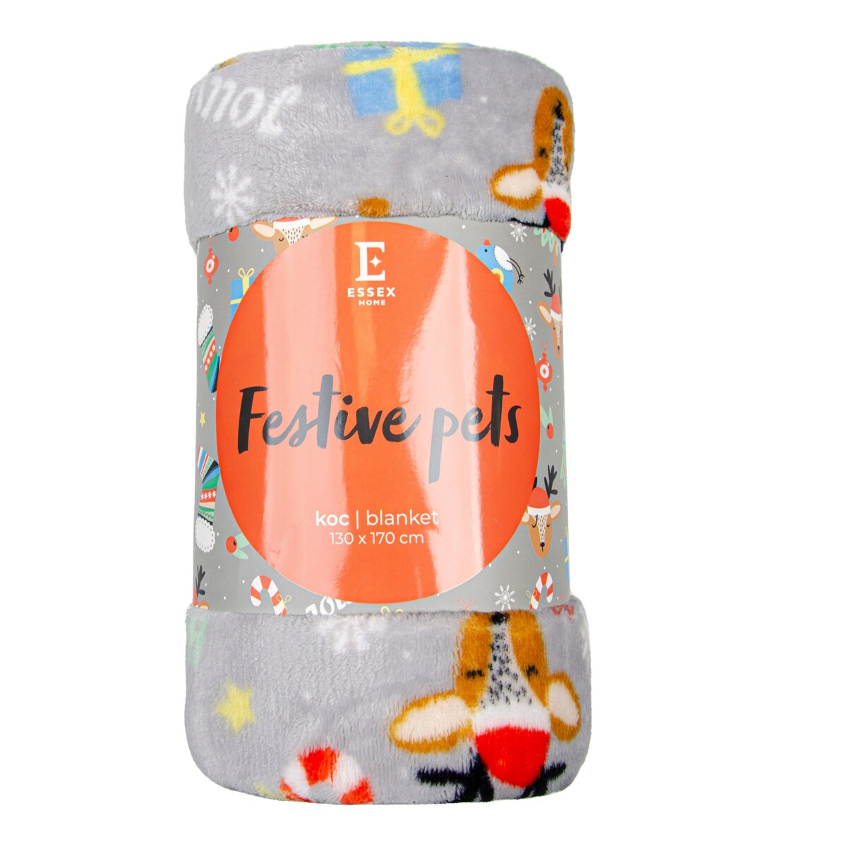 Drukowany koc Festive Pets 130x170 cm