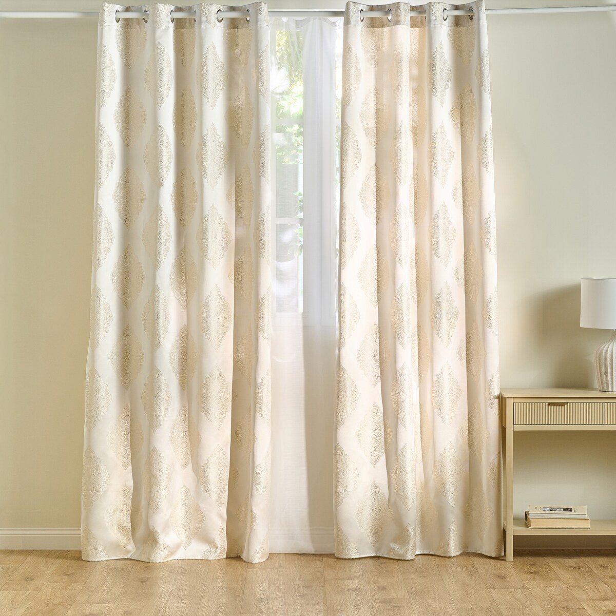 Zasłona Żakardowa Hiren 140x250 cm z motywem arabeski