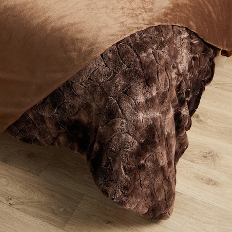 Drukowana futrzana narzuta na łóżko Norana 180x200 cm