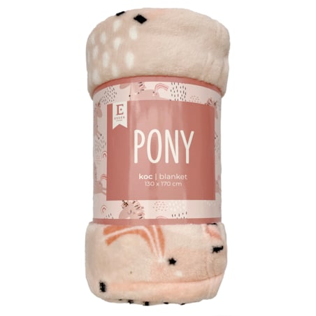 Drukowany koc dziecięcy Pony 150x200 cm