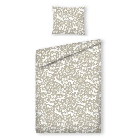 Pościel z bawełny satynowej Misne 140x200 cm z motywem zwierząt leśnych