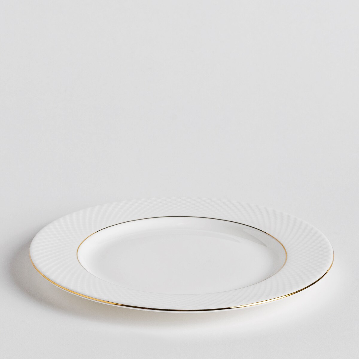 Elegancki Talerz Obiadowy z Porcelany Kostnej Eleni z motywem geometrycznym