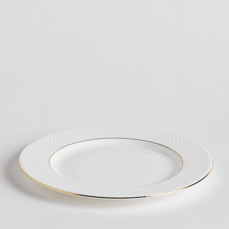 Elegancki Talerz Obiadowy z Porcelany Kostnej Eleni z motywem geometrycznym