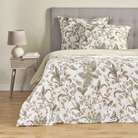 Pościel z bawełny satynowej Mirahob 200x220 cm z motywem roślinnym